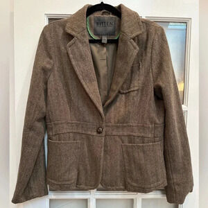 Bitten by Sarah Jessica Parker Chevron Tweed Wool Blend Blazer Jacket Size L